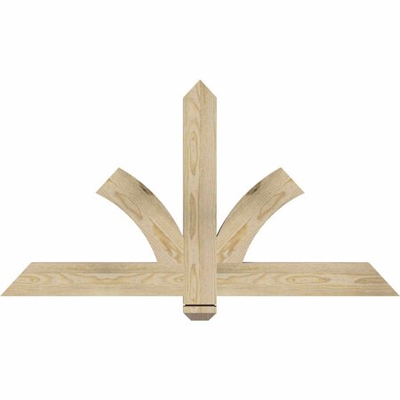 Ekena Millwork Redmond Rough Sawn Timber Gable Bracket, Douglas Fir, 48"W x 26"H x 2"D x 4"F, 13/12 Pitch GBW048X26X0204RED00RDF